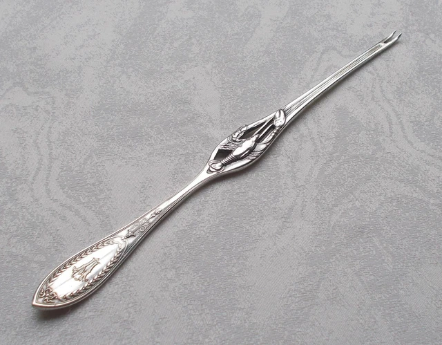 Rare Lobster Fork Empire Style IN 800er Silver Mod.160 Bruckmann (1 V.7)