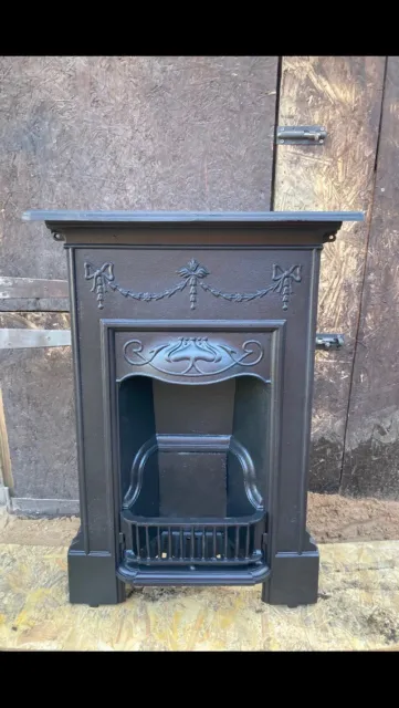 Edwardian Art  Nouveau Cast Iron Fireplace (Free Delivery)