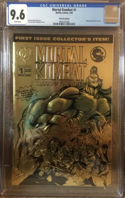 Mortal Kombat #1 CGC 9.6 Blood & Thunder Embossed Gold Foil Edition!