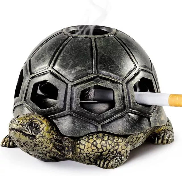 Monsiter Turtle Ashtray for cigarettes Crafts Creative Ashtray with Lid Outdoor