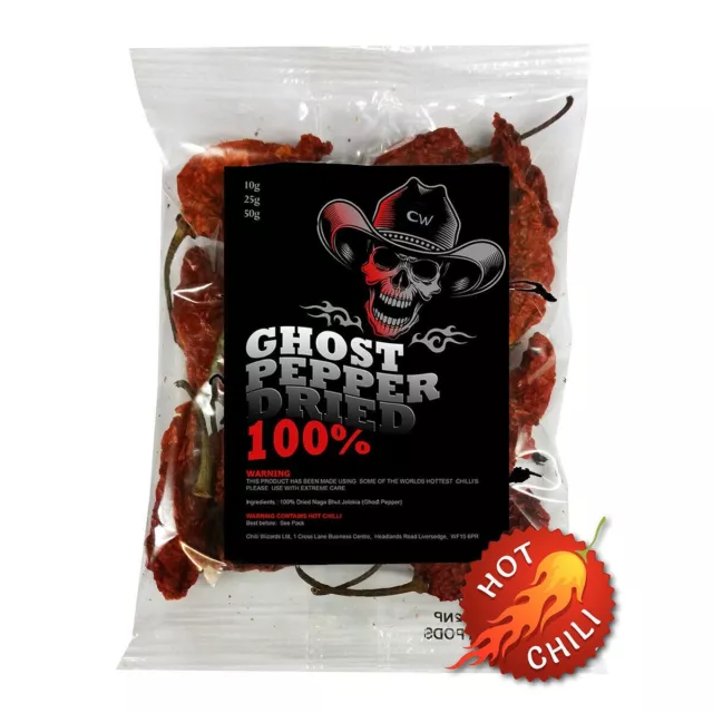 Dried Chilli Naga Bhut Jolokia Pods - Ghost Pepper Chili Highest Quality 200g