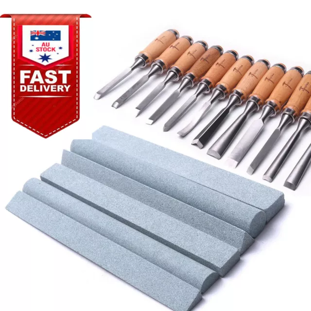 AU 12pc Wood Carving Hand Chisels Tools Set Woodworking with 6 Stones Gouge Tool