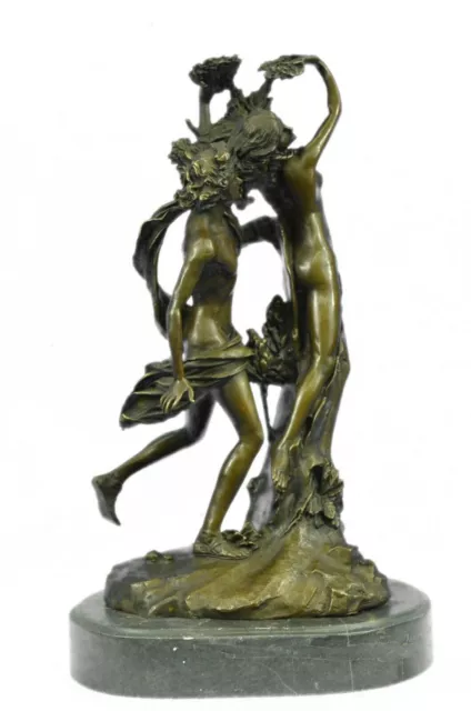 APOLLO AND DAPHNE" Signed Bernini Roman Greek Mythology Bronze Statue Nude Decor