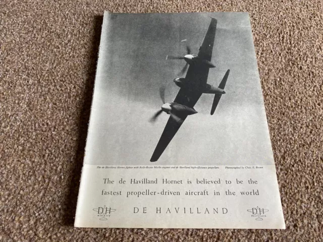 Fabk15 Advert 11X8 The De Havilland Hornet - Rolls-Royce Engines