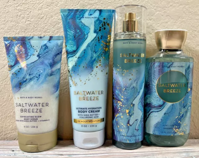 SALTWATER BREEZE Bath & Body Works Body Care Gift Set - 4 Piece Set