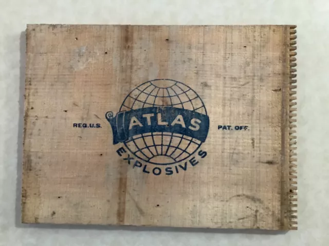 Vintage Explosives ATLAS POWDER Co.  Wooden Box END