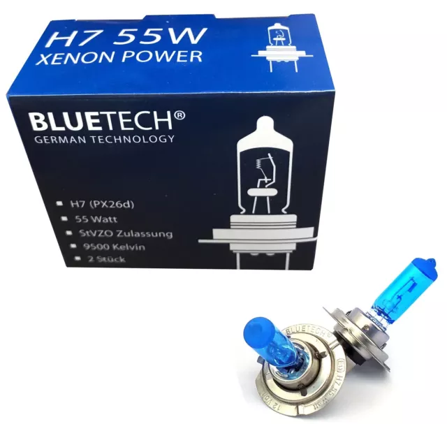 H7 XENON GLÜHLAMPEN 12V 55W 9500° KELVIN  BLUETECH® PLUS Extrem  Xenon LOOK