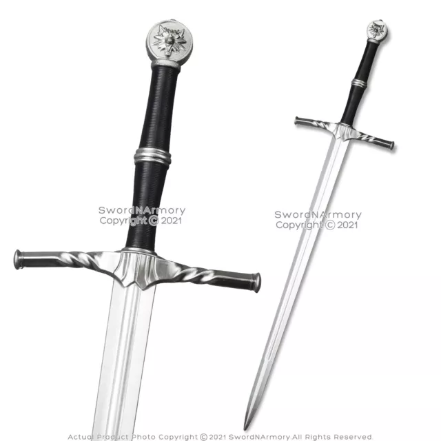 FOAM HIGH DENSITY Fantasy Geralt Steel Silver Long Sword Cosplay Costume  $16.98 - PicClick