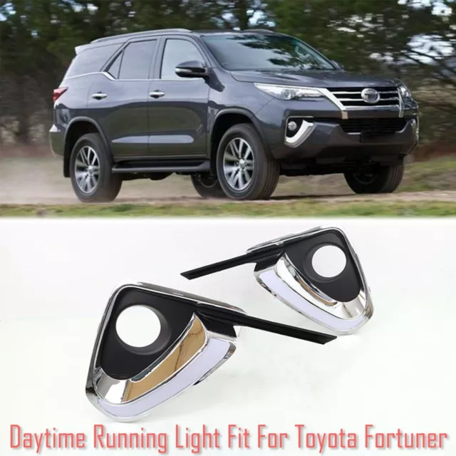 LED Daytime Running Light DRL Turn Indicator Fog Lamp Bumper For Toyota Fortuner