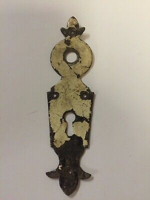 Early Hand-forged Iron Keyhole Shield Shaped Door Escutcheon ~ HW48