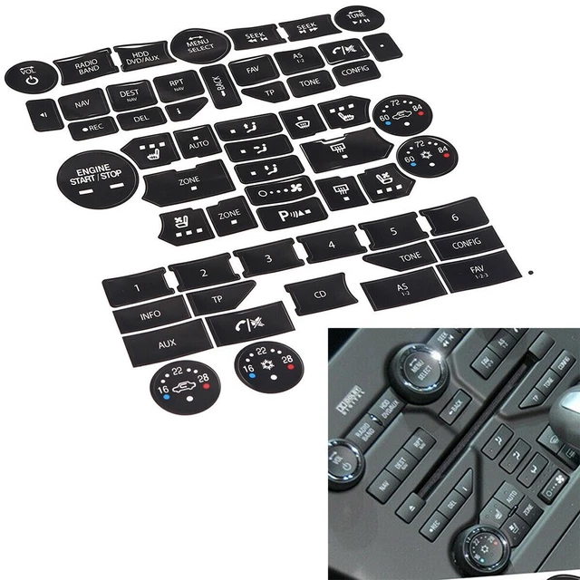Stereo Radio Navigation Button Repair Decals Sticker Set For 03-05 GM CADILLAC E - Foto 10