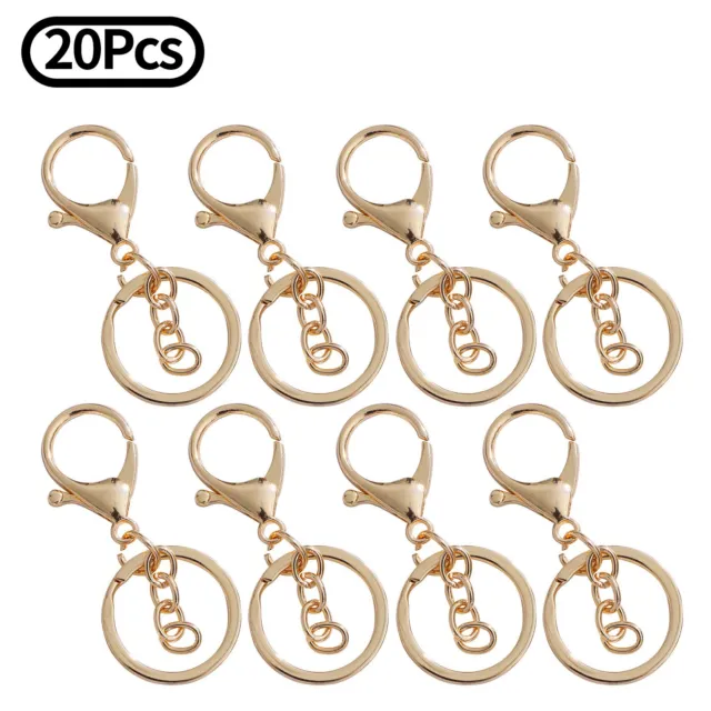 20Pcs Key Ring Anti-rust Keychains Pet Products Lobster Claw Clasps Smooth DIY 3