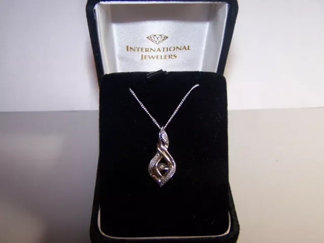 Kay Jewelers 10Kt Gold&Sterling Silver Diamond In Rhythm Infinity Pendant&Chain