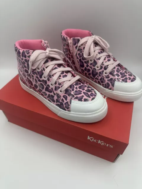 STIVALI HI DA RAGAZZA KICKERS TOVNI 32EU UK taglia 13 NUOVISSIMI MODELLI ROSA LEOPARDATO