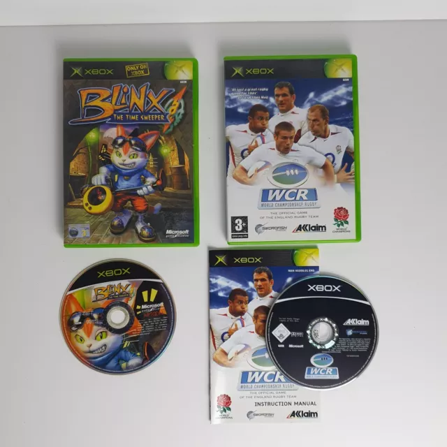 Blinx The Time Sweeper &  WCR Original XBox Complete Bundle 2 x Games