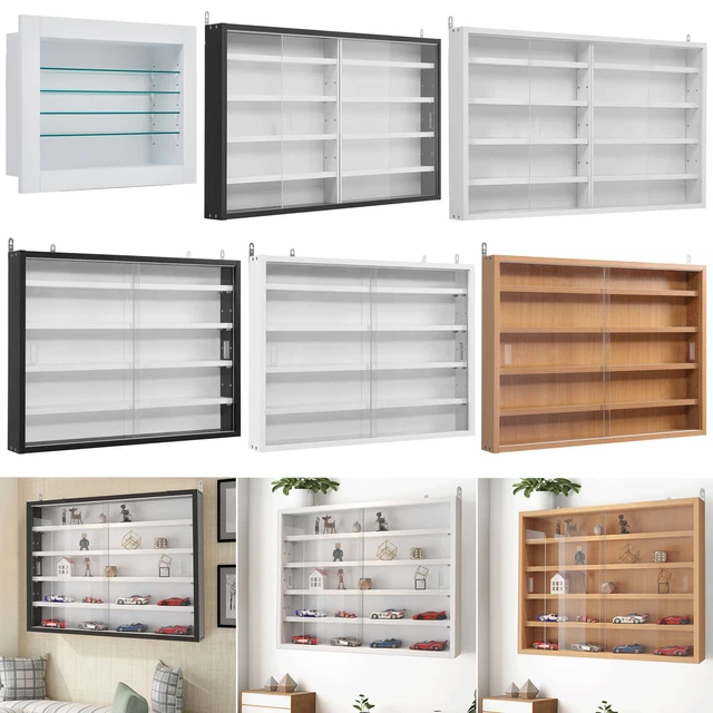 MODERN WOODEN WALL Display Glass Laminated Models Collections