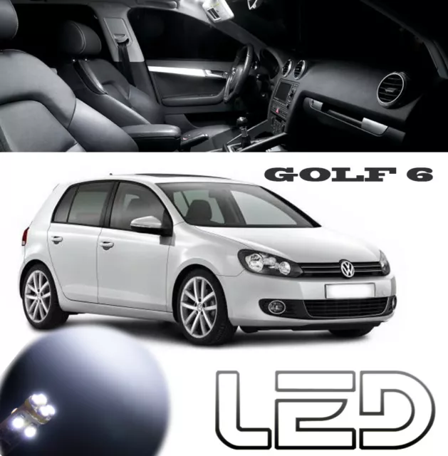 GOLF 6 VI KIT 11 Ampoules LED Blanc éclairage intérieur habitacle Sols Coffre