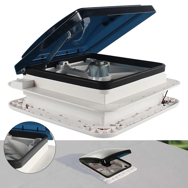 RV Dakventilatie, RV Badkamer Dakventilatieluikventilator 12V, 14 Caravan Air Vent Ventilatie Douche Dakluik LED Licht Ventilatieventilator Geluiddicht