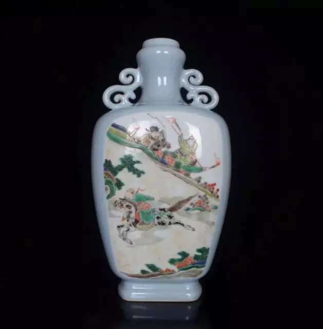 Old Chinese Wu Cai Porcelain Vase Kangxi Marked St694