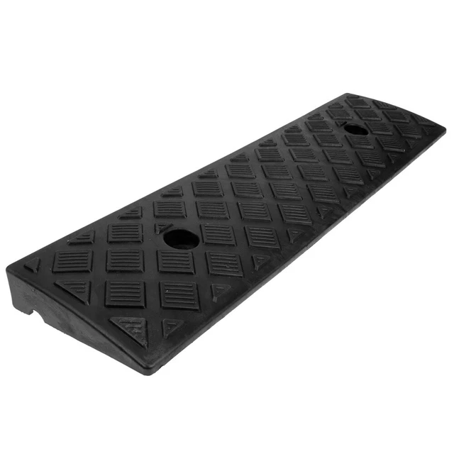 Produktbild von Bordsteinrampe Aus Gummi – Schwarz/Gelb, 50cm Lang, Höhen 3/5/8cm, Rutschfest, Für Autos, Rollstühle & Mehr
