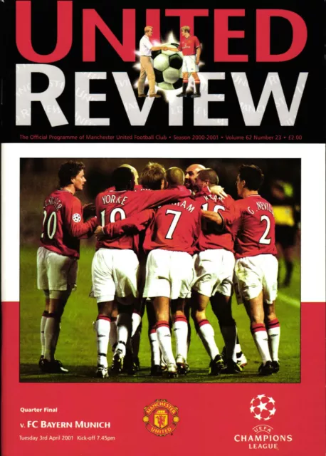 CE I 2000/01 Manchester United - FC Bayern Monaco, 03.04.2001, CHAMPIONS LEAGUE