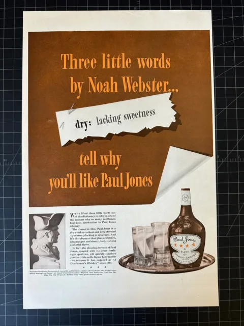 Vintage 1940s Paul Jones Whiskey Print Ad