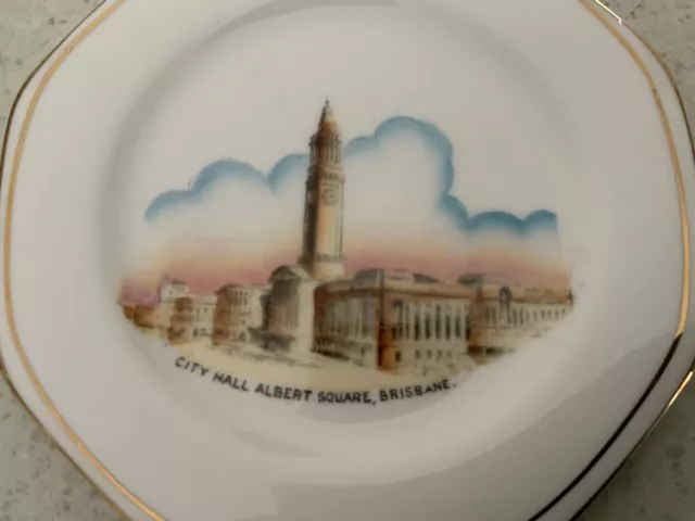 Royal Stafford CITY HALL, ALBERT SQUARE, BRISBANE scenic souvenir dish plate