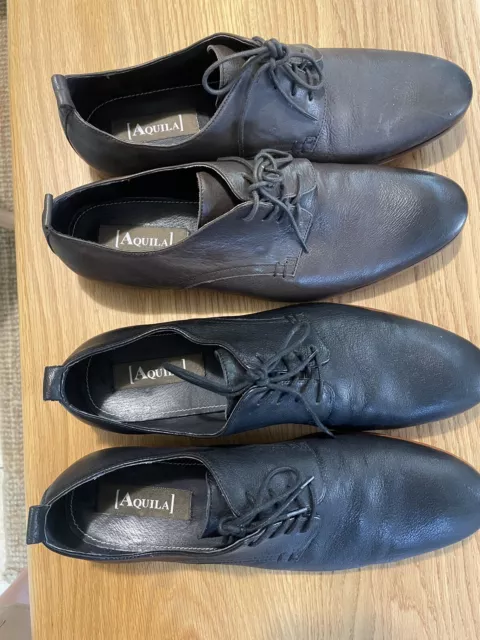 Mens Aquila Leather Shoes. 2 Pairs Near New