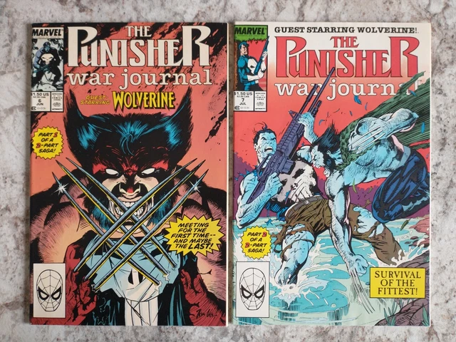 The Punisher War Journal #6-7 Set 1st Print VF Marvel Comics 1989 Brown Jim Lee