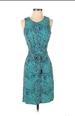 EUC! Banana Republic Issa London ANIMAL-PRINT DRESS Sheath Keyhole Scoop Neck 16