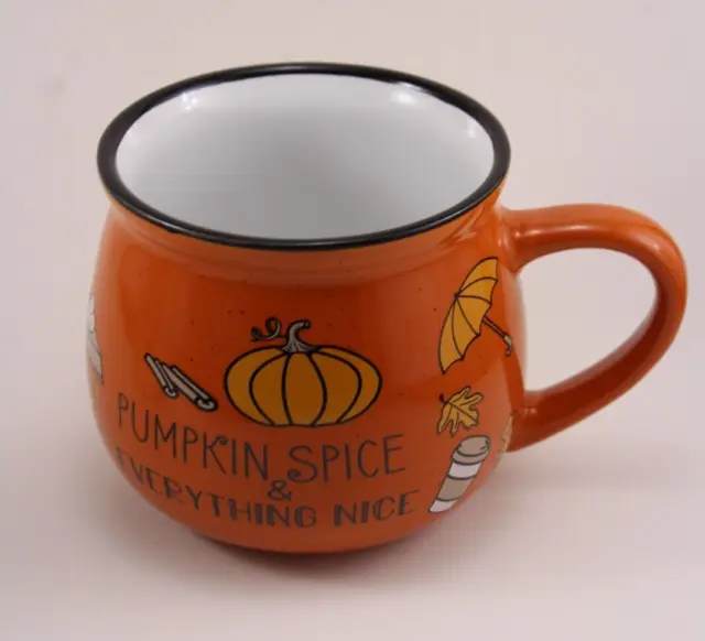 Wild Sage Coffee Mug Pumpkin Spice & Everything Nice Orange 15 oz New Halloween