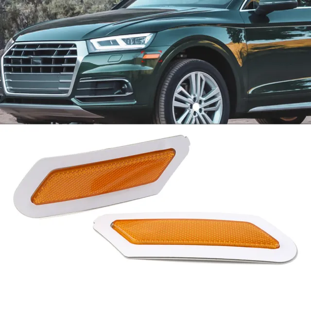 Yellow Front Bumper Reflector Side Marker Turn Signal Light For Audi SQ5 2018-20