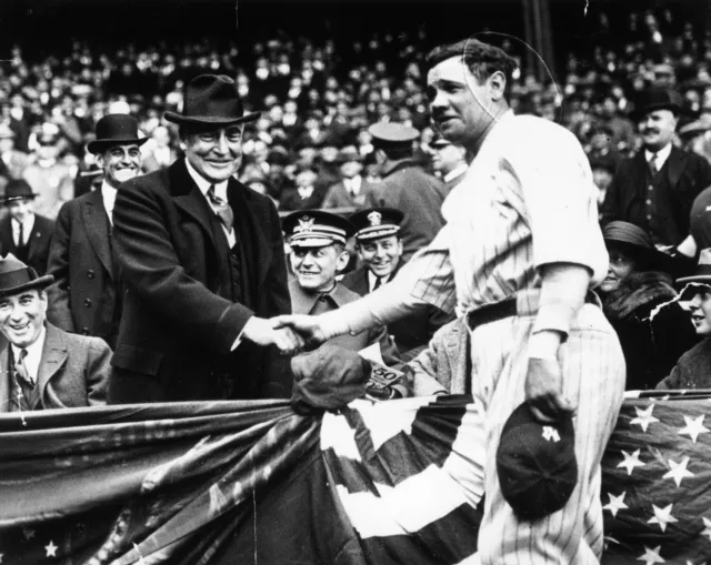 U.S President Warren Harding and Babe Ruth 8x10 Picture Celebrity Print