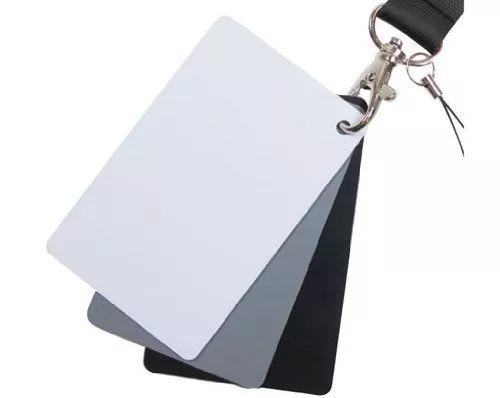 3 in 1 Digital 18% Grey/White/Black Card Set Exposure Balance Strap UK Seller