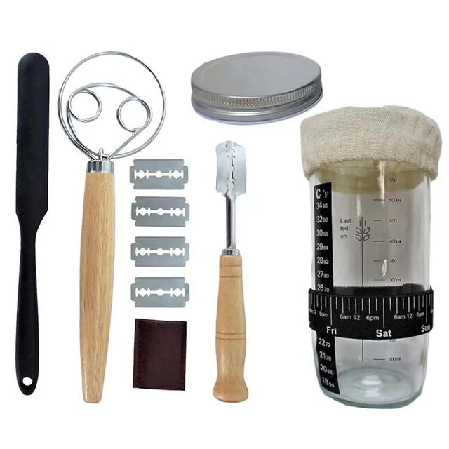 Kit Lievito Madre 10 Pezzi - Barattolo Vetro 900ml Con Accessori Per Panificazione - Foto 6