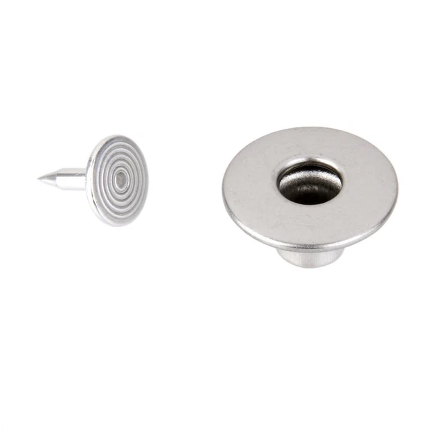 20 Sets De Boutons Pression Pour Jeans - Argent Métal, 14 Mm - Fabriqué En France
