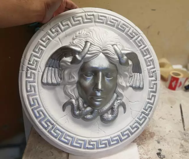 Rosette Medusa Stil Versace Stuck gips Bas relief griechische Skulptur Greek