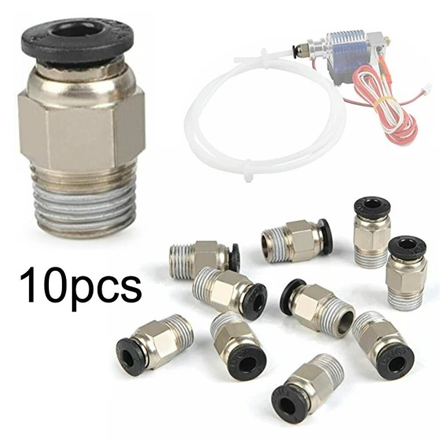Droit Pneumatique Connecteur Poussoir Acier Inoxydable Fil Externe Ptfe