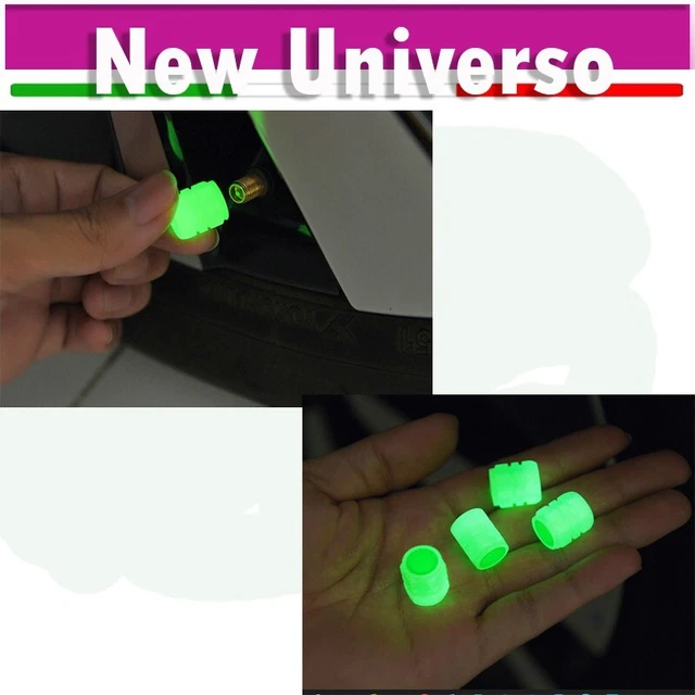 4 Tappi Valvola A Forma Di Teschio - Coprivolvole Per Auto, Moto, Bici, Colore Blu