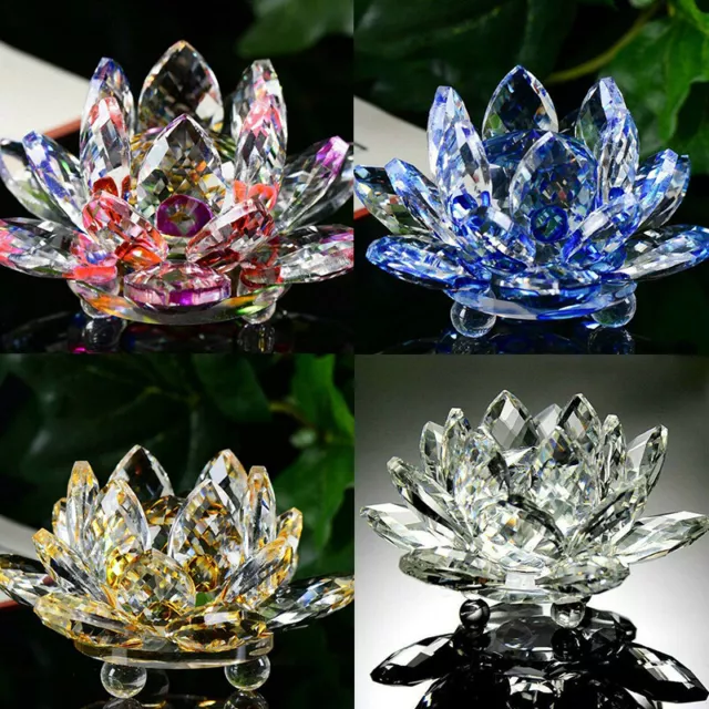 Candelabro artesanal flor vela té luz decoración del hogar cristal cristal soporte de loto