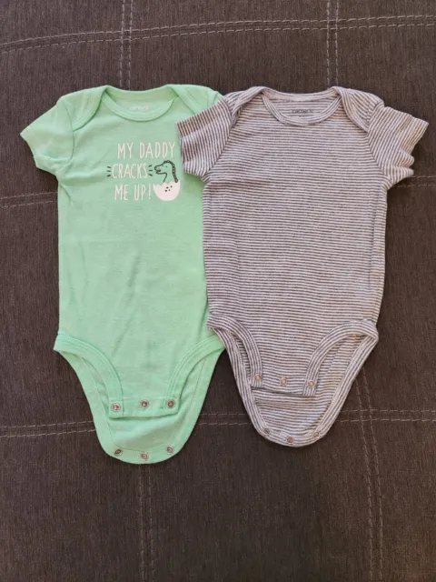 Carter's Infant Baby Boy Short Sleeve Bodysuits 6 Months Lot Of 2