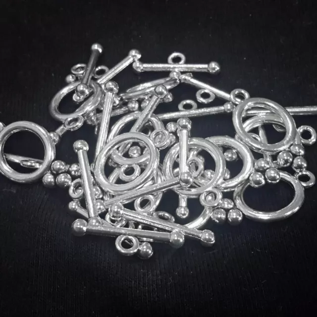 Oval  Ring Toggle Clasp Antique Silver 10sets Free post Oz Seller