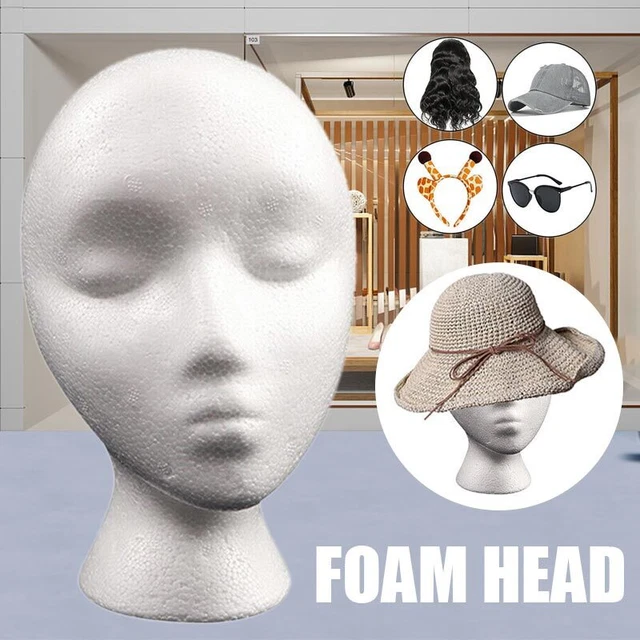 modèle de support d'affichage chapeau lunettes perruques tête de femme en