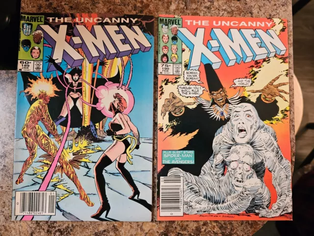 Uncanny X-Men #189 & 190 (1985) Newsstand Lot Of 2 Marvel Comics FN-VF