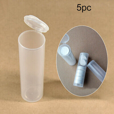 5PCS Small Plastic Storage Container Cylindrical Box  Coins Screws White