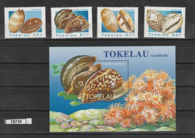 1996 Tokelau Faune Coquillages 4 Valeurs + Bf MNH MF96506