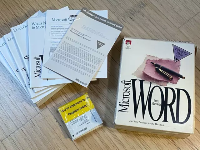 Microsoft Word for Macintosh 5.1 (1992) 800K Floppies, Dokumentation, OVP gut