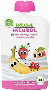 Yogur aplastante para niños plátano, fresa, frambuesa, manzana 100 g EKO Freche Fre