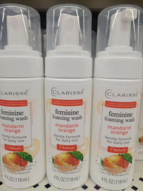 (2-Bottles) Clarisse Feminine Foaming Wash Mandarin Orange 4 FL. OZ