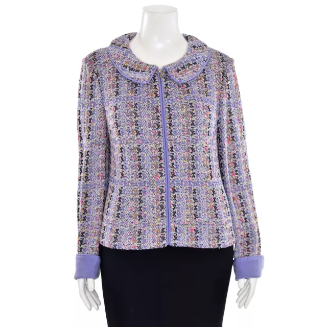 St. John Collection Tweed Jacket/Blazer in Lavender Purple Multi sz 16 - AS IS